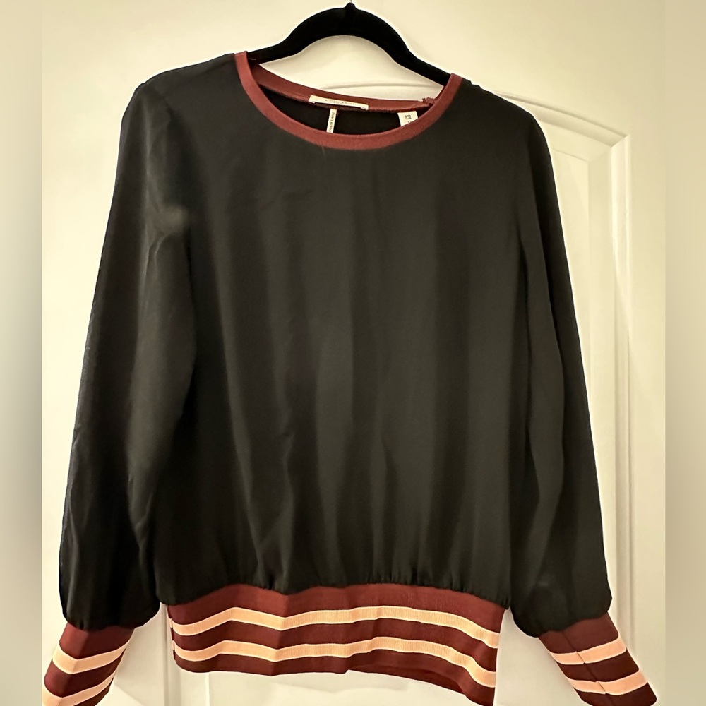 Black scotch and soda long sleeve shirt with elastic